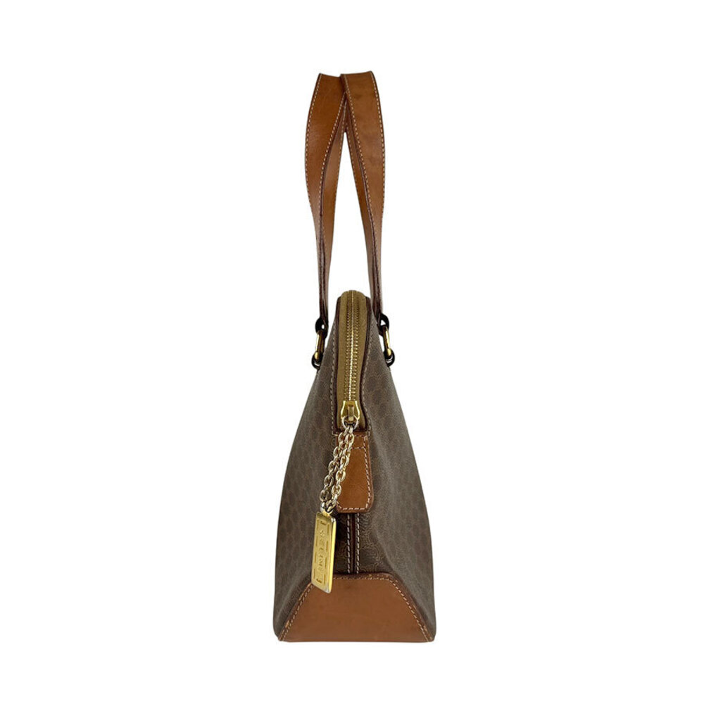Celine Macadam coated canvas brown leather handbag